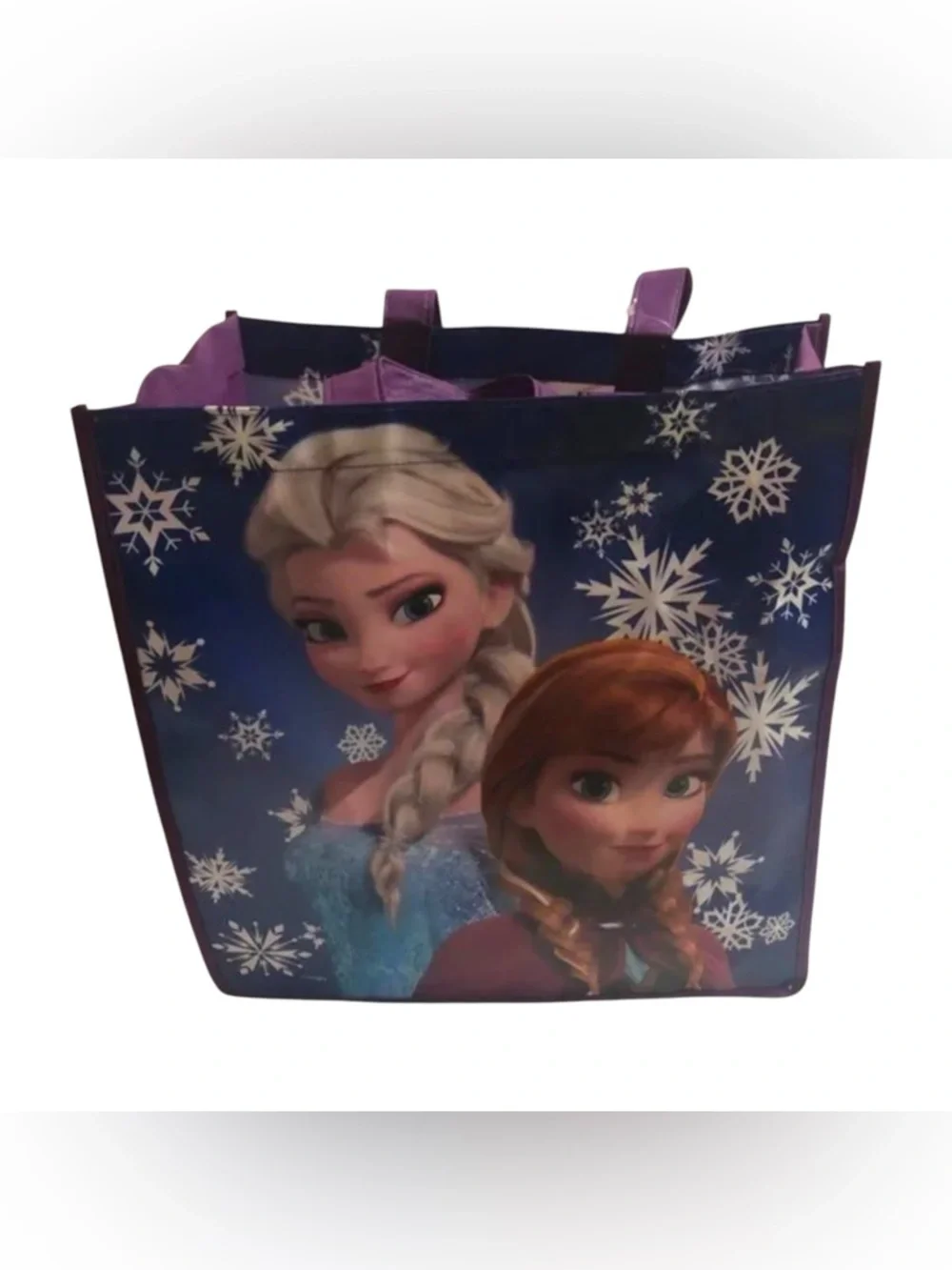 Disney Frozen Elsa and Anna Purple Grocery Bag